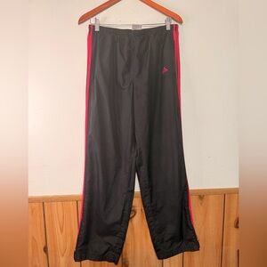 Adidas Black Joggers with Pink Stripes